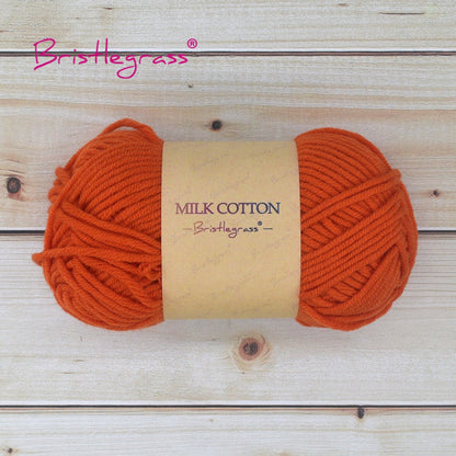 BRISTLEGRASS Acrylic Crochet Wool Yarn 50g Pom-poms Milk Cotton Hand Knitting Threads Baby Sweater Scarf Fabric Needlework Craft