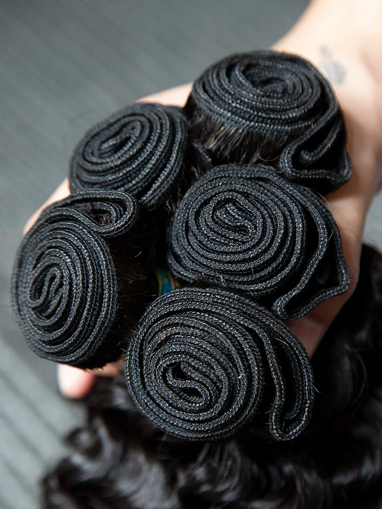 Burmese Loose Curly 100% Human Hair Bundles 30 34 Inch Deep Wave Bundles Human Hair Water Wave Remy Raw Extensions Hair Weave