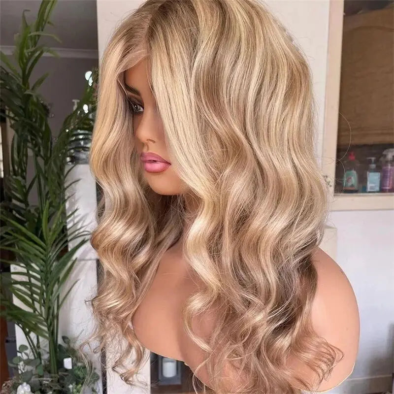 Hot Good Quality Human Hair Wigs Ombre Brown Blonde 13x6 Virgin Hair Wig