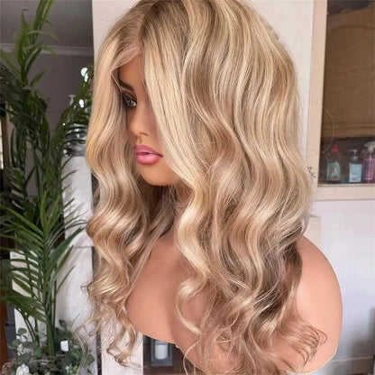 Hot Good Quality Human Hair Wigs Ombre Brown Blonde 13x6 Virgin Hair Wig