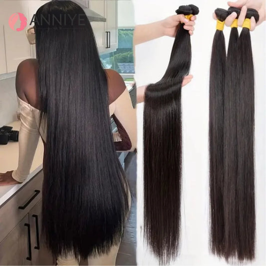 Straight Bundles Human Hair Brazilian Human Hair Bundles Remy Extensions 1/3/4 Bundle Raw Hair Extensions Wholesale Long Hair