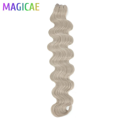 30Inches Ombre Blond T1B/27# 200g Body Wave Brown M816 Piano 27/613 Sliver White 60# Synthetic Hair Weave Bundles Heat Resistant