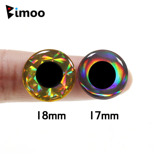 Bimoo 100pcs 3D Holographic Fish Eyes Saltwater Streamer Flies Tying Material Jigs Craft Dolls Eyes Fishing Jig Lure Bait Making