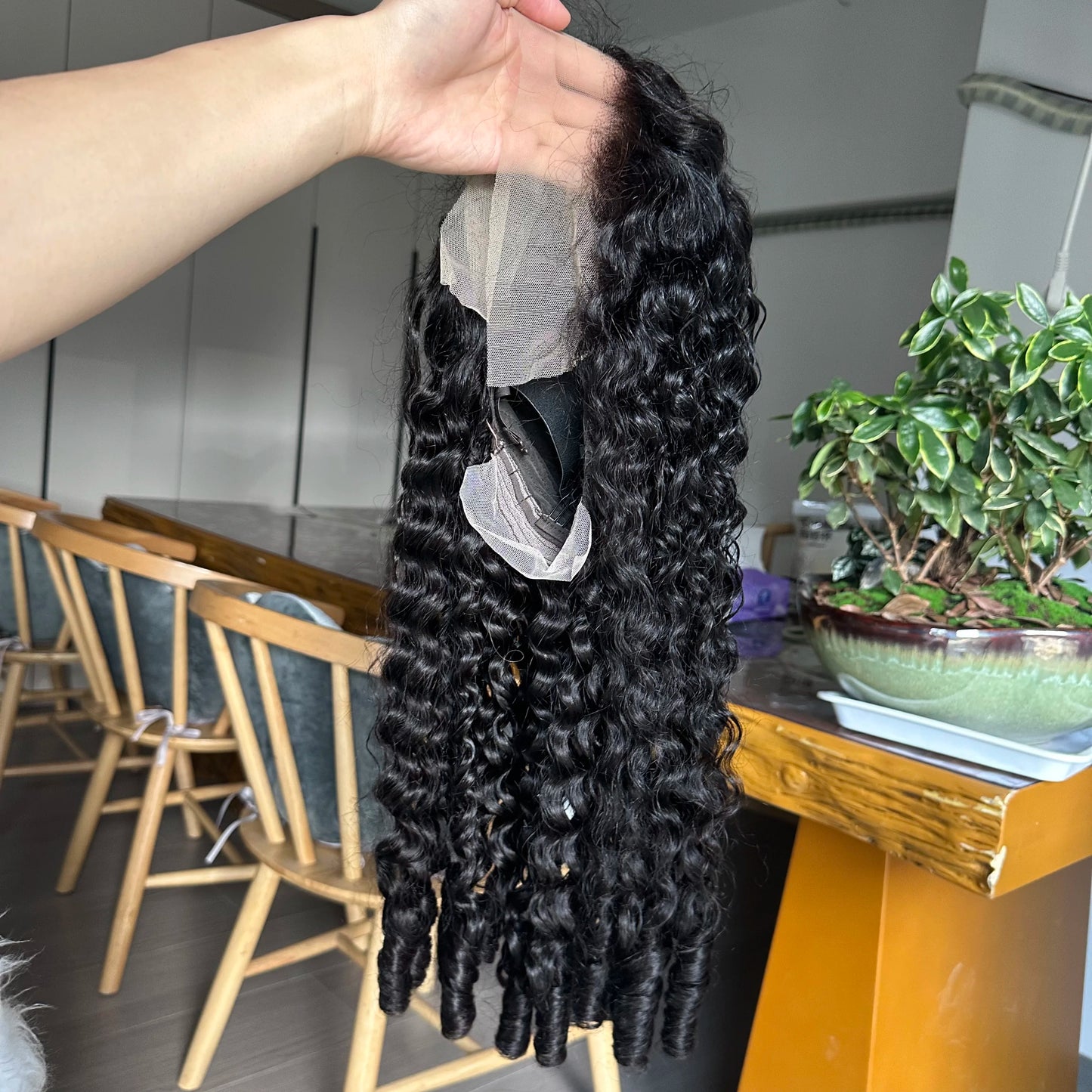 Burmese Curly Human Hair Wig Vietnamese Hair 13X6 Lace Front Wigs Human Hair 200% Density Transparent Lace Front Wig