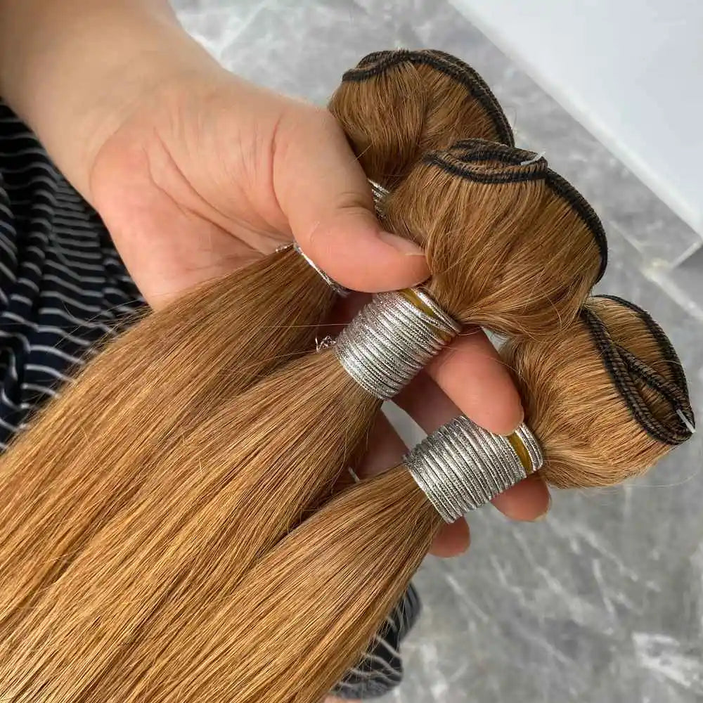 #27 Straight Human Hair Bundles 3 Bundles 8-30 Inch 100g/Bundle Brazilian Virgin Honey Blonde Hair Extensions Weave Gold Hair