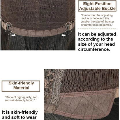 100% Human Hair Short Wig with Bangs Fashionable Women Natural Looking Black Hairpiece Breathable Cap Wig for Daily Wear Cosplay