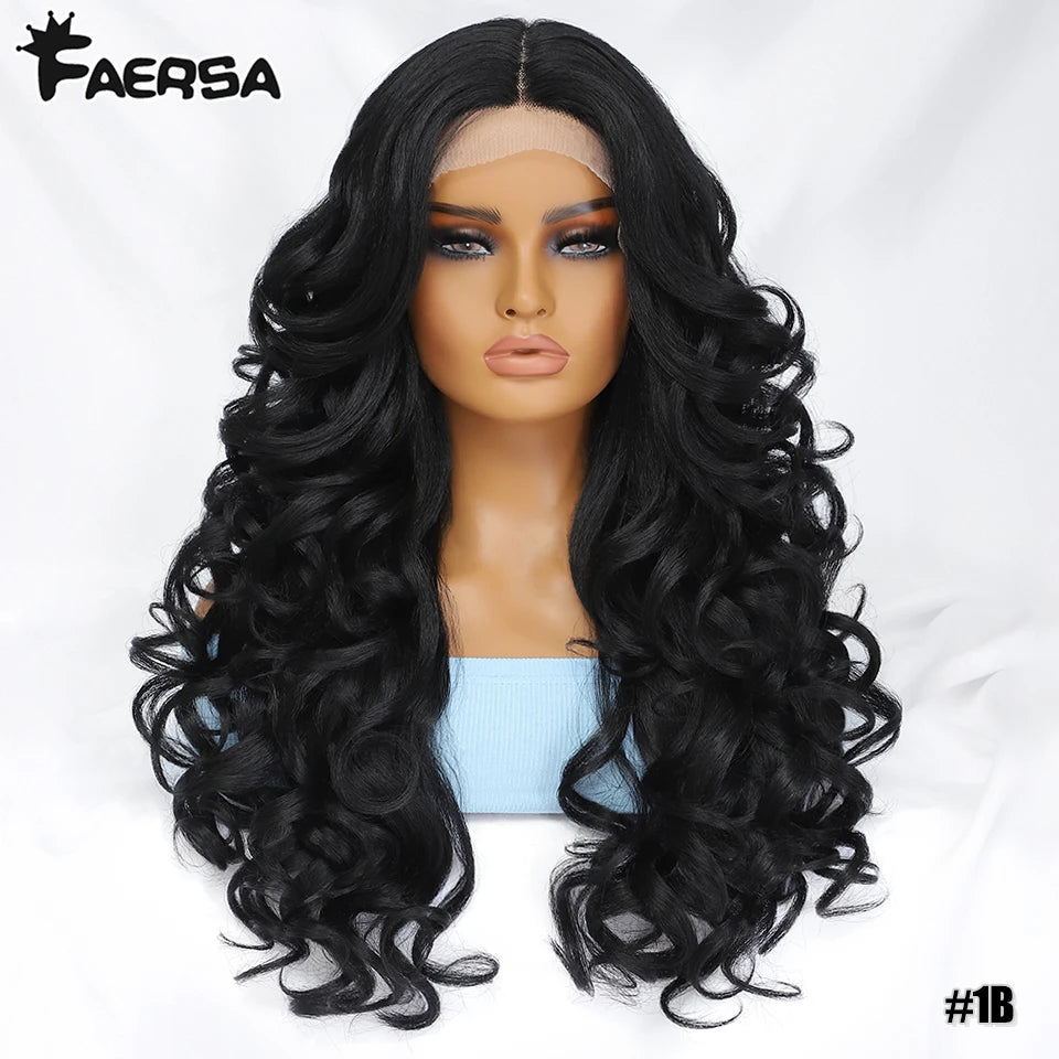 Black Brown Curly Wig Synthetic Lace Front Wigs For Women Blonde Orange Female Lace Wig 13X4X1 Cosplay Hair Daily Use