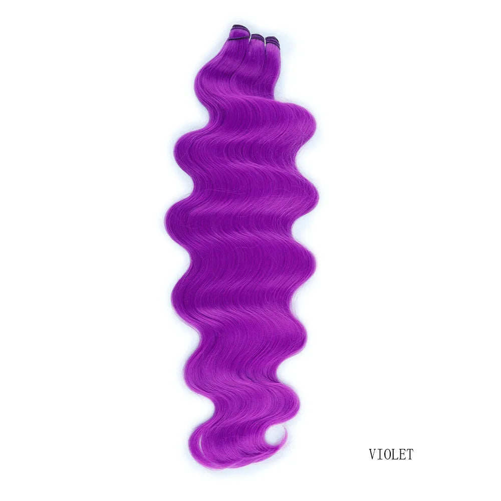 30Inches Ombre Blond T1B/27# 200g Body Wave Brown M816 Piano 27/613 Sliver White 60# Synthetic Hair Weave Bundles Heat Resistant