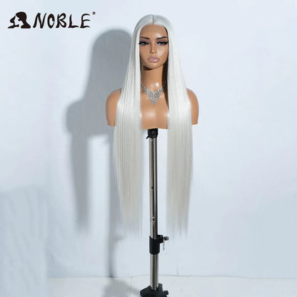 Noble Cosplay Wigs For Black Women Straight Synthetic Lace WIg 38 Inch Ombre Blonde Lace Wig Cosplay Blonde Synthetic Lace Wig