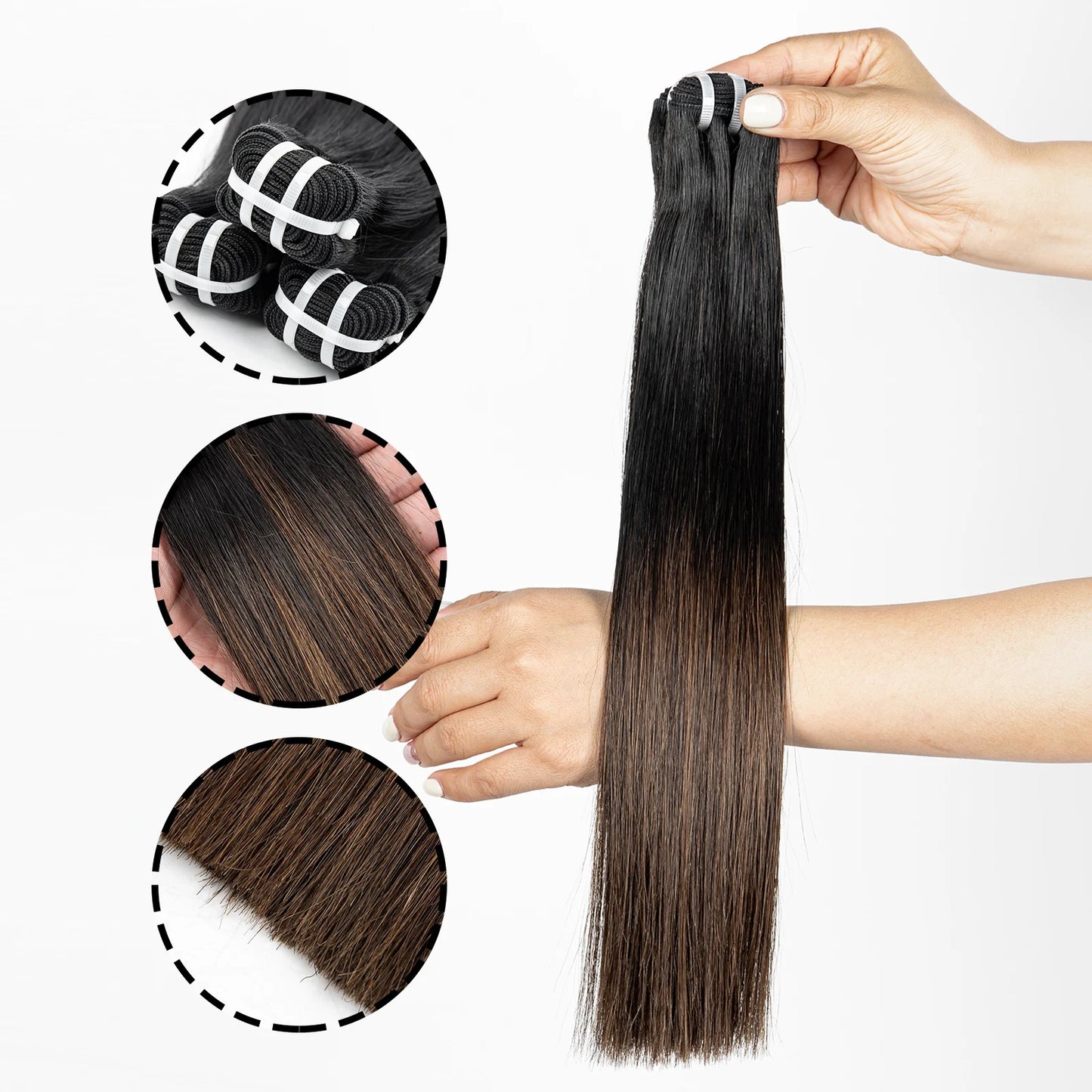 15A Double Drawn Human Hair Bundles Vietnamese Raw Virgin Bone Straight Human Hair Bundles 1BT4 Ombre Hair Extension 100g/bundle