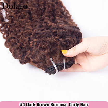 Dark Brown Bundles Human Colored Hair Brown Human Hair Bundles Burmese Curly Bundles Raw 3 Bundle Deals Human Hair