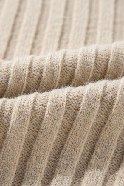 Cable-Knit Color Block Round Neck Sweater