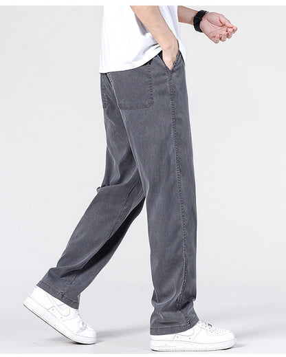 Jeans Men's Thin Straight Loose Men's Wide Leg Casual Long Pants