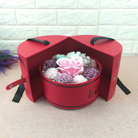 Gift Box Valentine's Day Side Opening Round Paper Gift Box For Holding