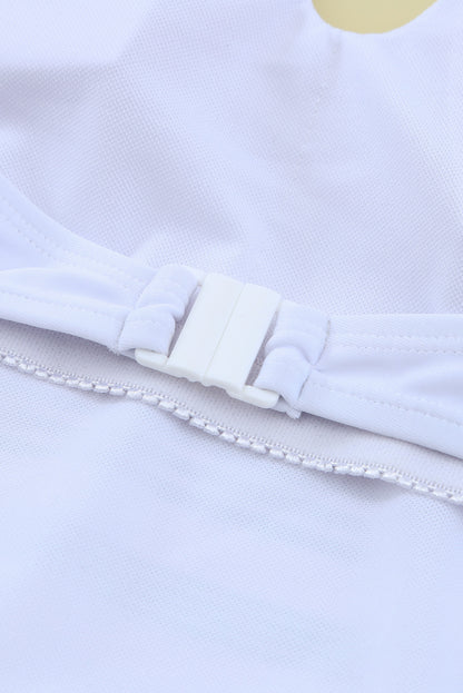 Striped Backless Cut Out Halter One Piece Swimsuit