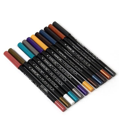 12 Color Eyeliner Pencil Pearl Eyes Lying Silkworm - DunbiBeauty, LLC