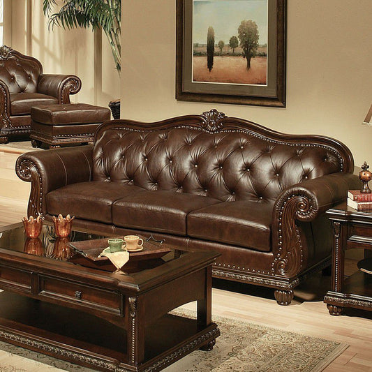ACME Anondale Sofa in Espresso Top Grain Leather Match 15030