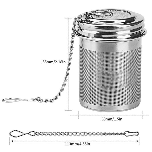 1PC Cylindrical Stainless Steel Tea Infuser Strainer Leaf Spice Herbal Teapot Reusable Mesh Filter Home Kitchen Accessories - DunbiBeauty, LLC