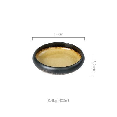 1Pcs KINGLANG Creative Kiln Ice Split Glaze Ceramic Plate Japanese Sushi Sashimi Plate Dish Salad Plate - DunbiBeauty, LLC