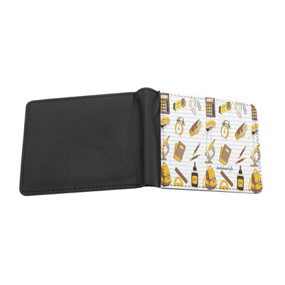 Customized Men's Wallet｜PU - Back to School, Teacher, Student, Notebooks, School Supplies, Backpack, Brown, Gold, Gray, Notebook Paper (Designed by Dunbi)