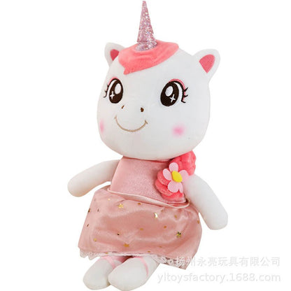 35cm New Kawaii Dress Unicorn Doll Plush Toy Cartoon Unicorn Japanese Girl Style Doll - DunbiBeauty, LLC