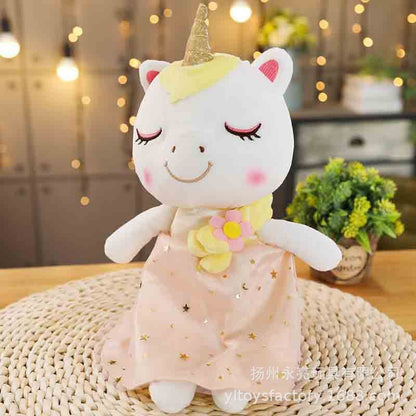 35cm New Kawaii Dress Unicorn Doll Plush Toy Cartoon Unicorn Japanese Girl Style Doll - DunbiBeauty, LLC