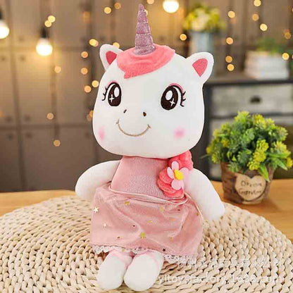 35cm New Kawaii Dress Unicorn Doll Plush Toy Cartoon Unicorn Japanese Girl Style Doll - DunbiBeauty, LLC