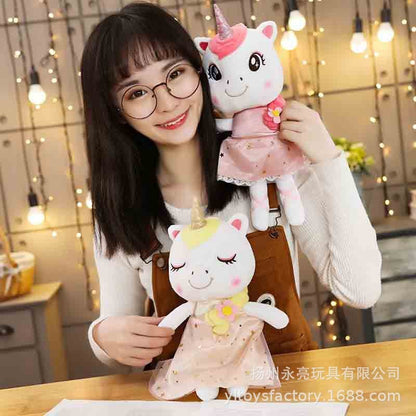 35cm New Kawaii Dress Unicorn Doll Plush Toy Cartoon Unicorn Japanese Girl Style Doll - DunbiBeauty, LLC
