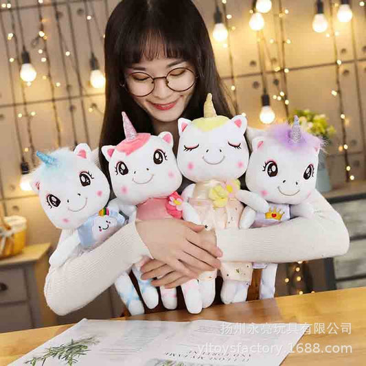 35cm New Kawaii Dress Unicorn Doll Plush Toy Cartoon Unicorn Japanese Girl Style Doll - DunbiBeauty, LLC