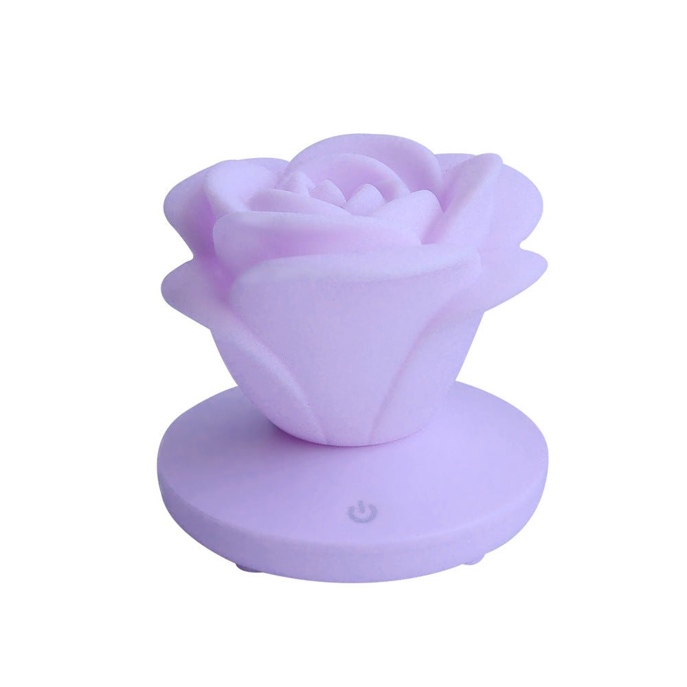 4 Colors Romantic Rose-shape Three Lighting Level Dimming Touch Night Light Valentine's Day Night Light - DunbiBeauty, LLC