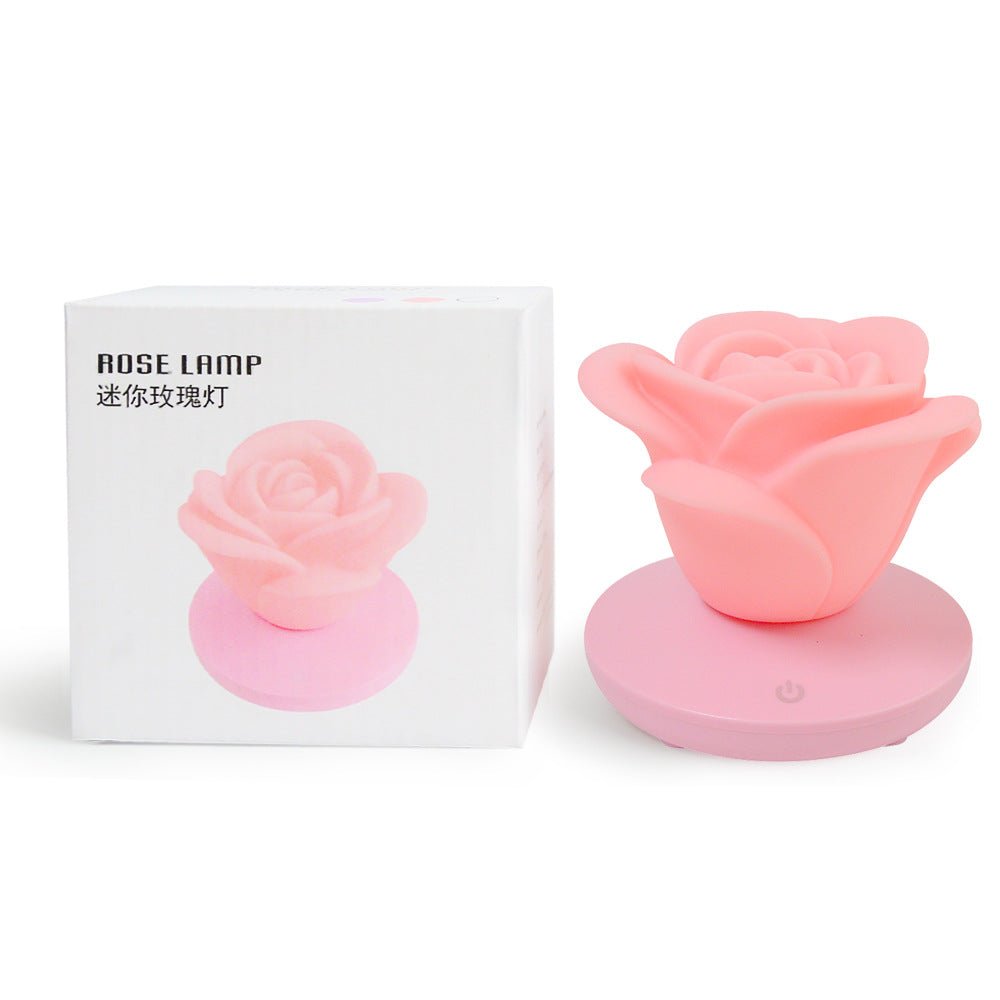 4 Colors Romantic Rose-shape Three Lighting Level Dimming Touch Night Light Valentine's Day Night Light - DunbiBeauty, LLC