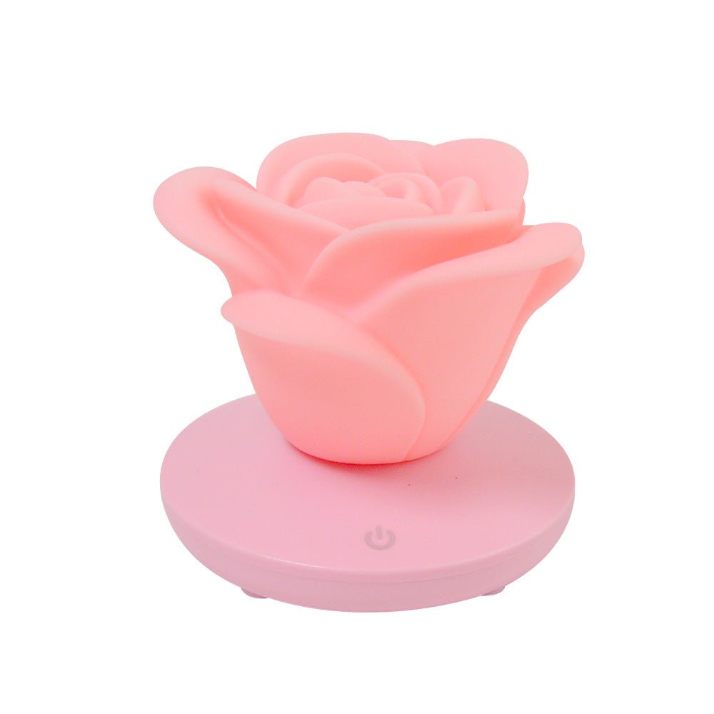 4 Colors Romantic Rose-shape Three Lighting Level Dimming Touch Night Light Valentine's Day Night Light - DunbiBeauty, LLC