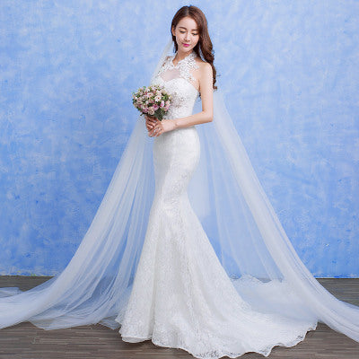 Women's Bridal Wedding Gown with Lace Mermaid Style Tail nihaodropshipping