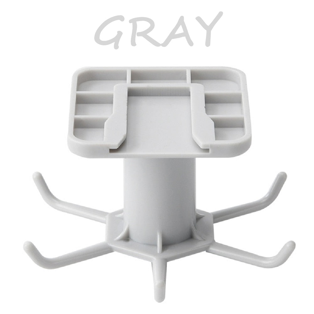 6 Hooks Kitchen Rack Kitchen Organizer Home Accessories 360 Degrees Rotating Cabinet Hanger Utensils For Kitchen Convenience - DunbiBeauty, LLC