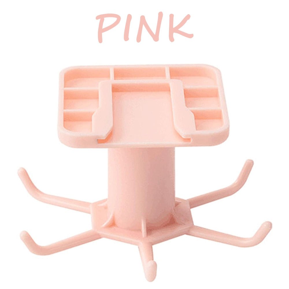 6 Hooks Kitchen Rack Kitchen Organizer Home Accessories 360 Degrees Rotating Cabinet Hanger Utensils For Kitchen Convenience - DunbiBeauty, LLC