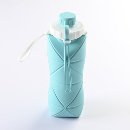 600ml Folding Silicone Water Bottle Sports Water Bottle Outdoor Travel Portable Water Cup Running Riding Camping Hiking Kettle - DunbiBeauty, LLC