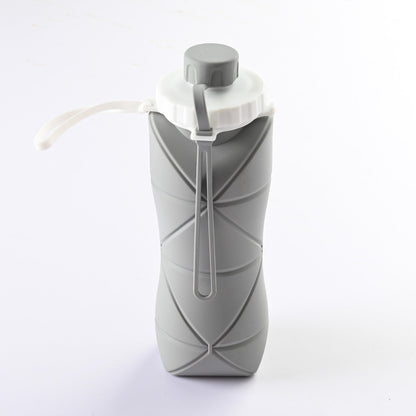 600ml Folding Silicone Water Bottle Sports Water Bottle Outdoor Travel Portable Water Cup Running Riding Camping Hiking Kettle - DunbiBeauty, LLC