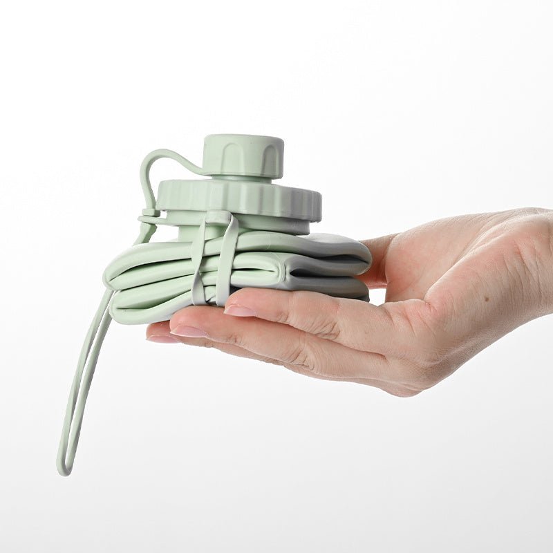 600ml Folding Silicone Water Bottle Sports Water Bottle Outdoor Travel Portable Water Cup Running Riding Camping Hiking Kettle - DunbiBeauty, LLC