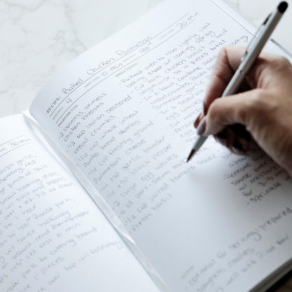 Recipe Book To Write In Your Own Recipes - Large Blank DIY Personalized Family Cookbook Journal, Fits 200 Empty Recipe Templates to Fill In Your Own Recipes - Custom Cooking Notebook Keepsake - 11x8