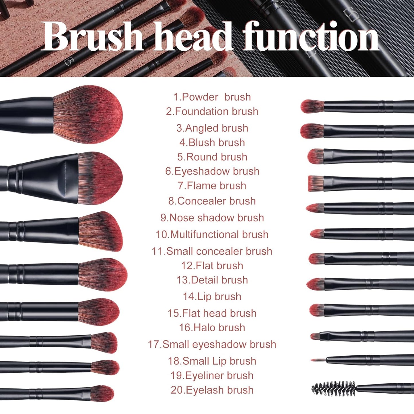 Professional Makeup Brushes Set of 20Pcs