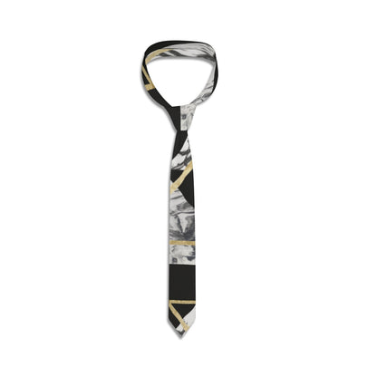 Unisex Tie Black, Gold, White, Marble, Geometric, 90s Inspired, Retro (Designed by Dunbi)