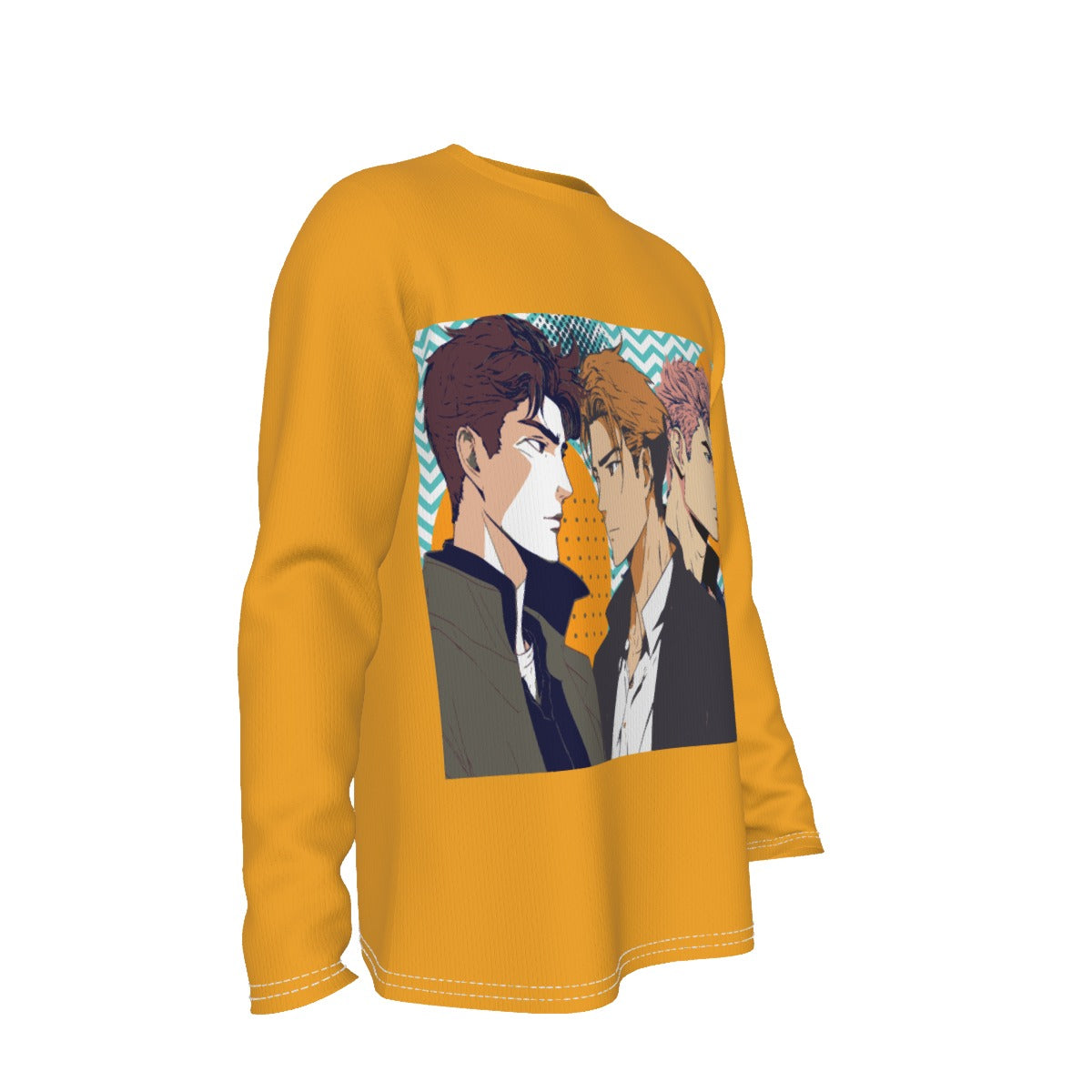 All-Over Print Men's Long Sleeve T-Shirt  Anime, Nostalgia, Guy Crush, Boys, Emotions, Friendship, Handsome (Designed by Dunbi)