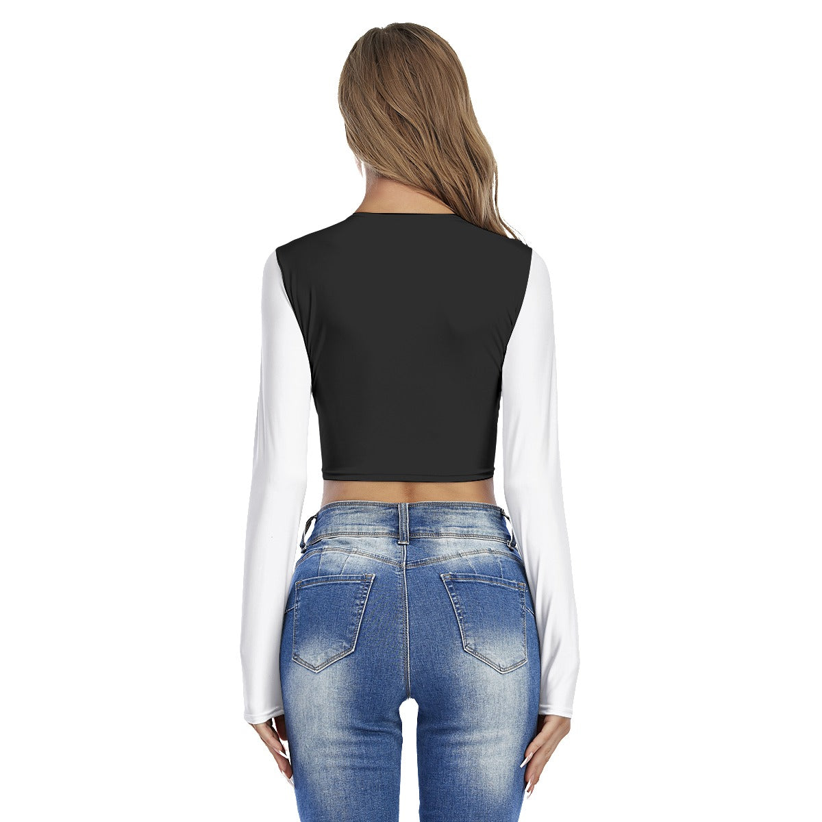 All-Over Print Women's Round Neck Crop Top T-Shirt DunbiBeauty, LLC Logo (Designed by Dunbi)