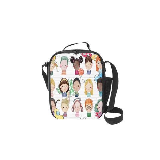 Lunch Box Bags Kids, Notebook, Rocket, Sun, Smiley, School Bus, Tree, Flowers, Hearts, Clouds, Nature, Children, Boys, Girls, Friendship (Designed by Dunbi)