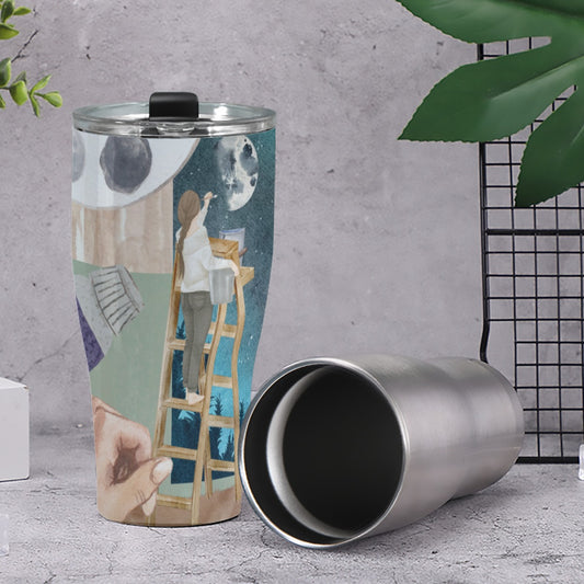 Cone Tumbler 30oz This is My Canvas, Art, Oil Paints, Watercolor, Moon, Stars, Girls, Teamwork, Friendship (Designed by Dunbi)