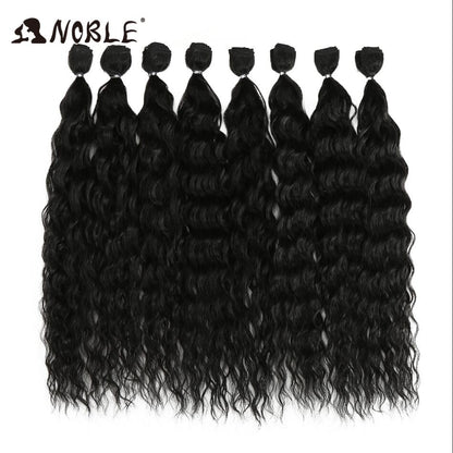 Noble Synthetic Hair Body Weave 20 Inch 8pcs/lot Afro Kinky Curly Hair Ombre Bundles Hair Extension Synthetic Hair Wave