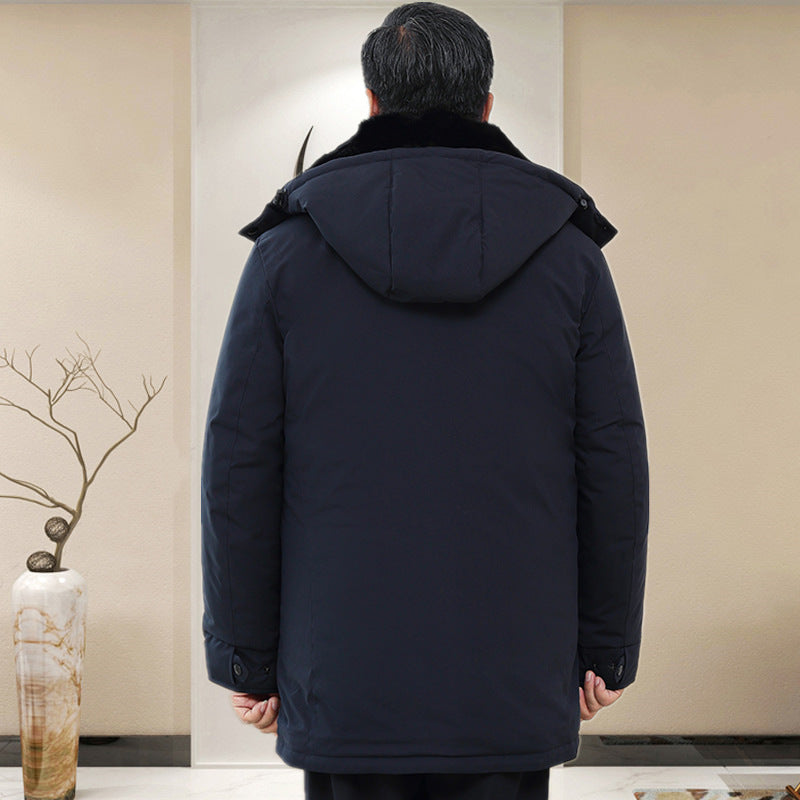 Winter Down Jacket Middle-aged And Elderly Down Jacket Men's Thickened Fur Collar To Keep Warm And Cold-proof Dad Jacket Wholesale SupDropshipping
