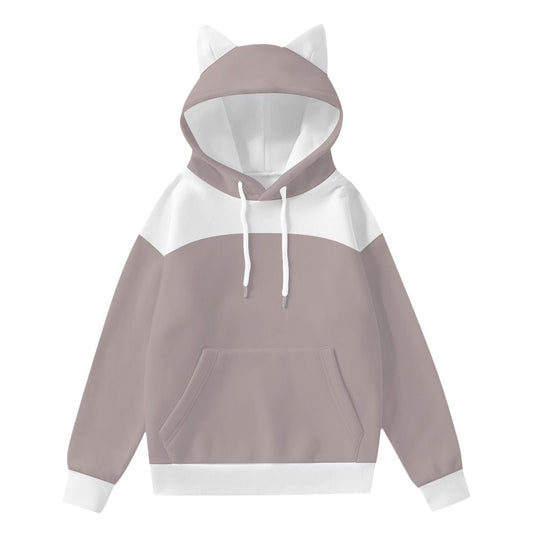 All-Over Print Women’s Hoodie With Decorative Ears (Designed by Dunbi) - DunbiBeauty, LLC