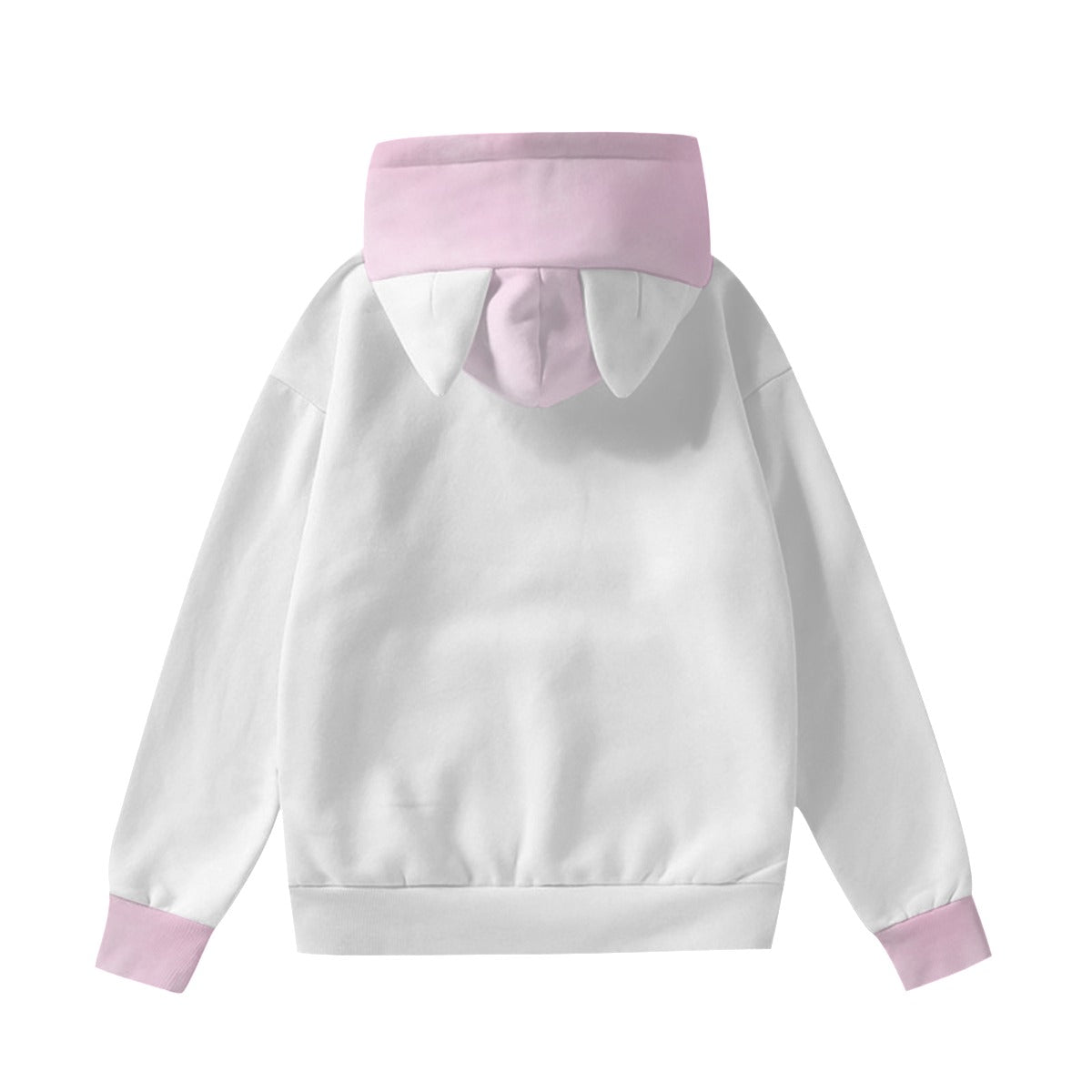 All-Over Print Women’s Hoodie With Decorative Ears Pink Breast Cancer Awareness (Designed by Dunbi) - DunbiBeauty, LLC