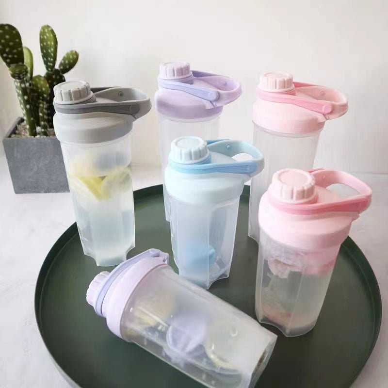 Blender Shaker Bottle With Scale Protein Shakes Leakproof For Powder Workout Gym Fitness Sport Mixing Cup Water Bottle Kitchen Gadgets - DunbiBeauty, LLC